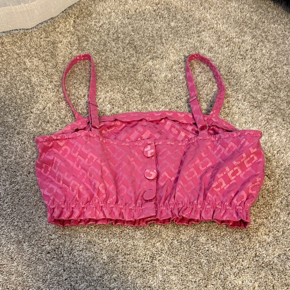 Pink Patterned Crop Top - Picture 3 of 4